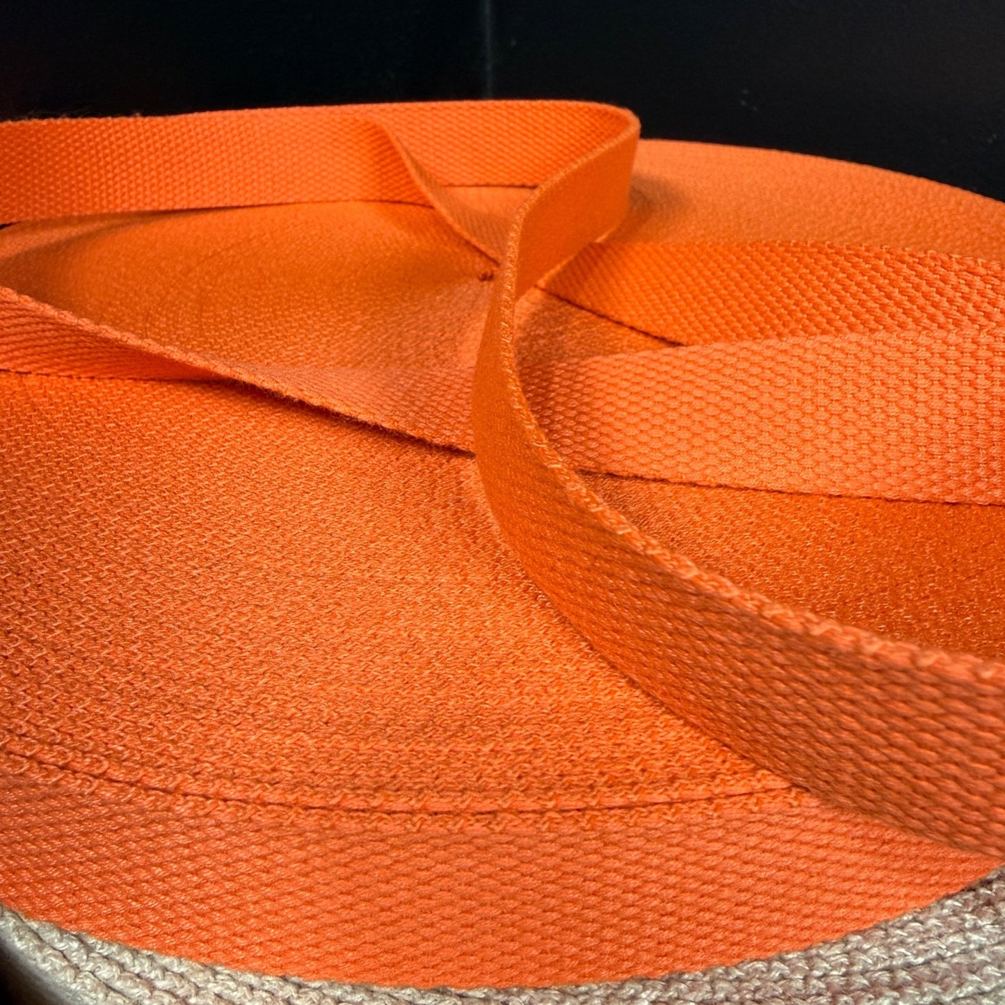 1" Organic Cotton RPET Webbing - Pop Orange - Simplifi Fabric