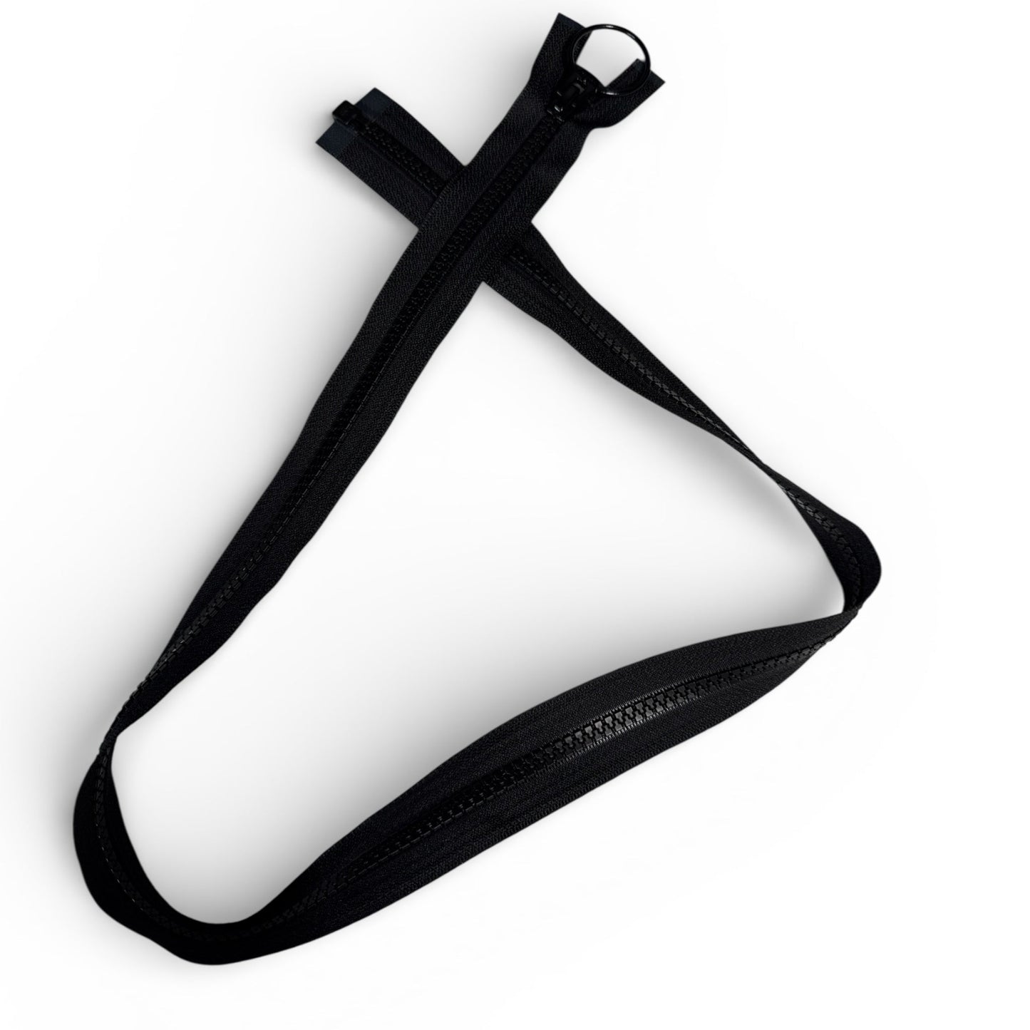 5 Chunky Reverse Coil Zipper With Ring Pull - 31" - Black - YKK Style - Simplifi Fabric