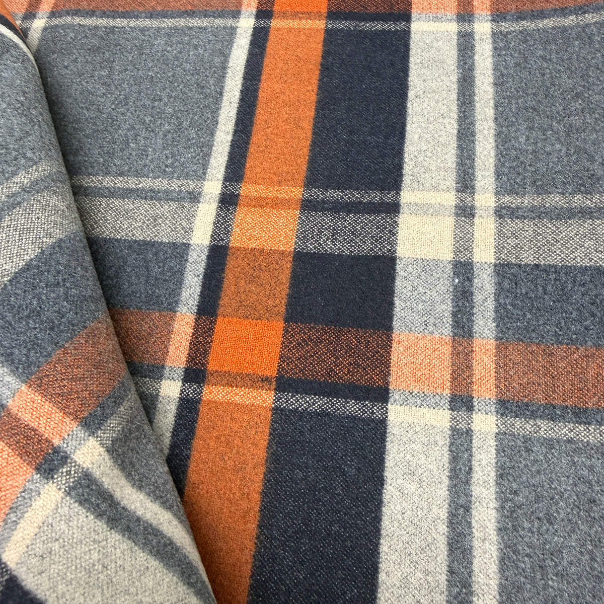 Heavy Weight Plaid Flannel - Greys/Orange/Black/Cream (Deadstock)