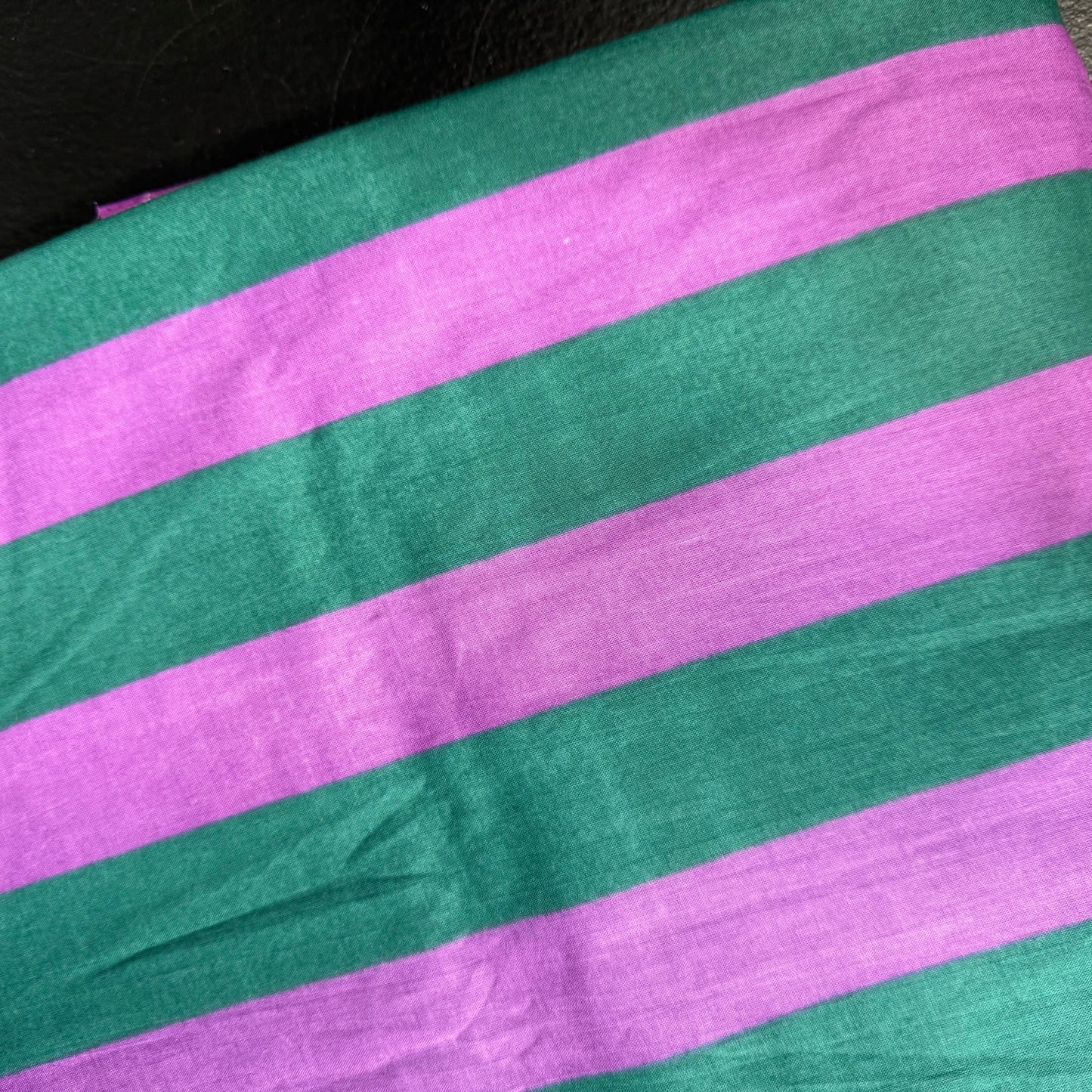Bold Lines Dark Teal/Violet - Bagru Indian Cotton Screen Print