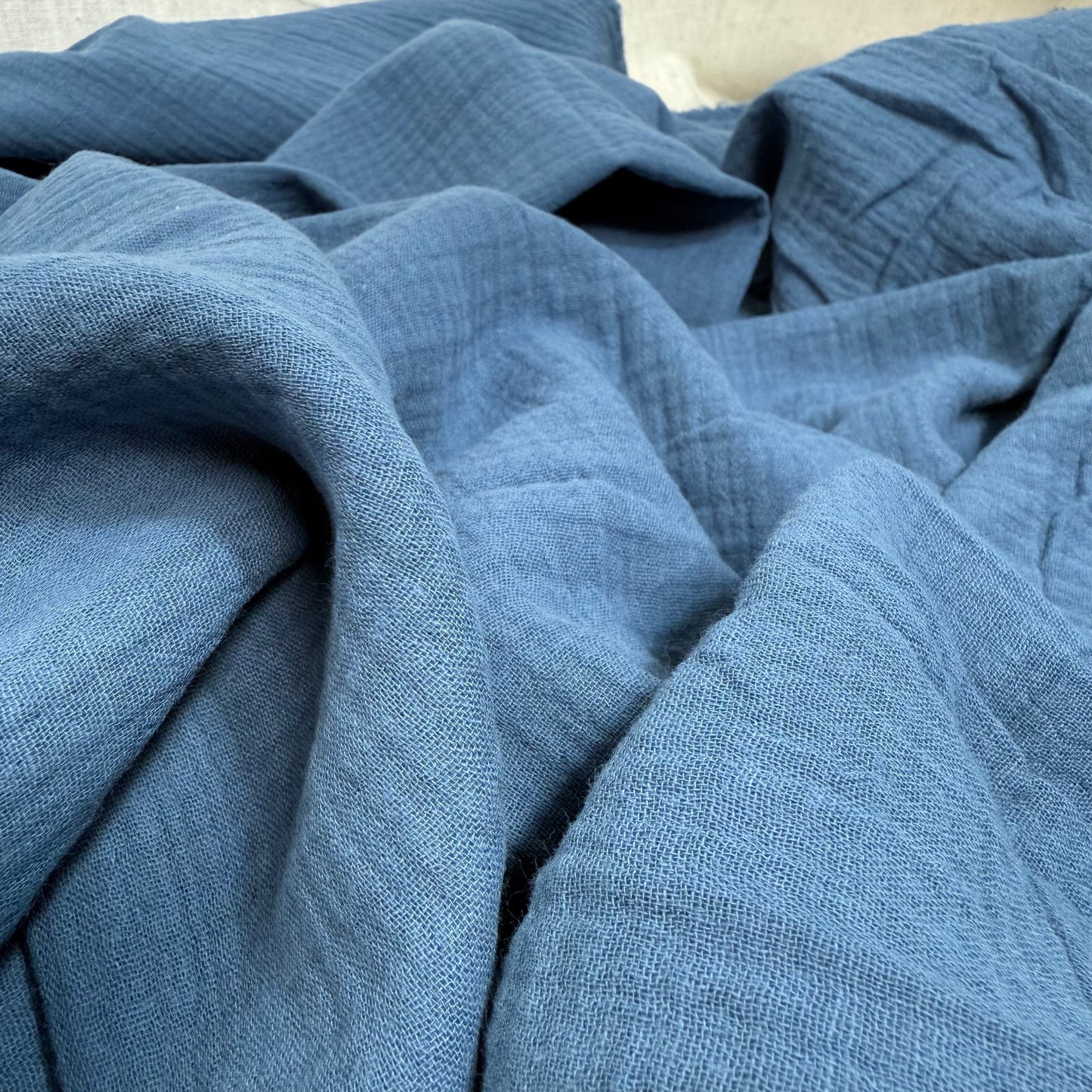 Organic Cotton Double Gauze - Denim Haze