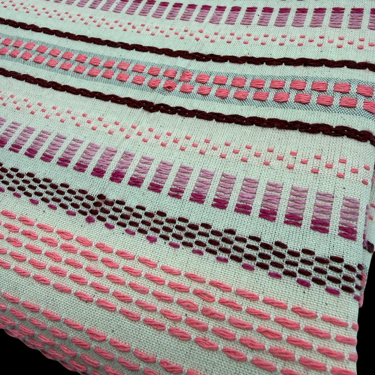 Cotton Woven Threadline Collection - Natural/Pinks/Burgandy - 230 GSM