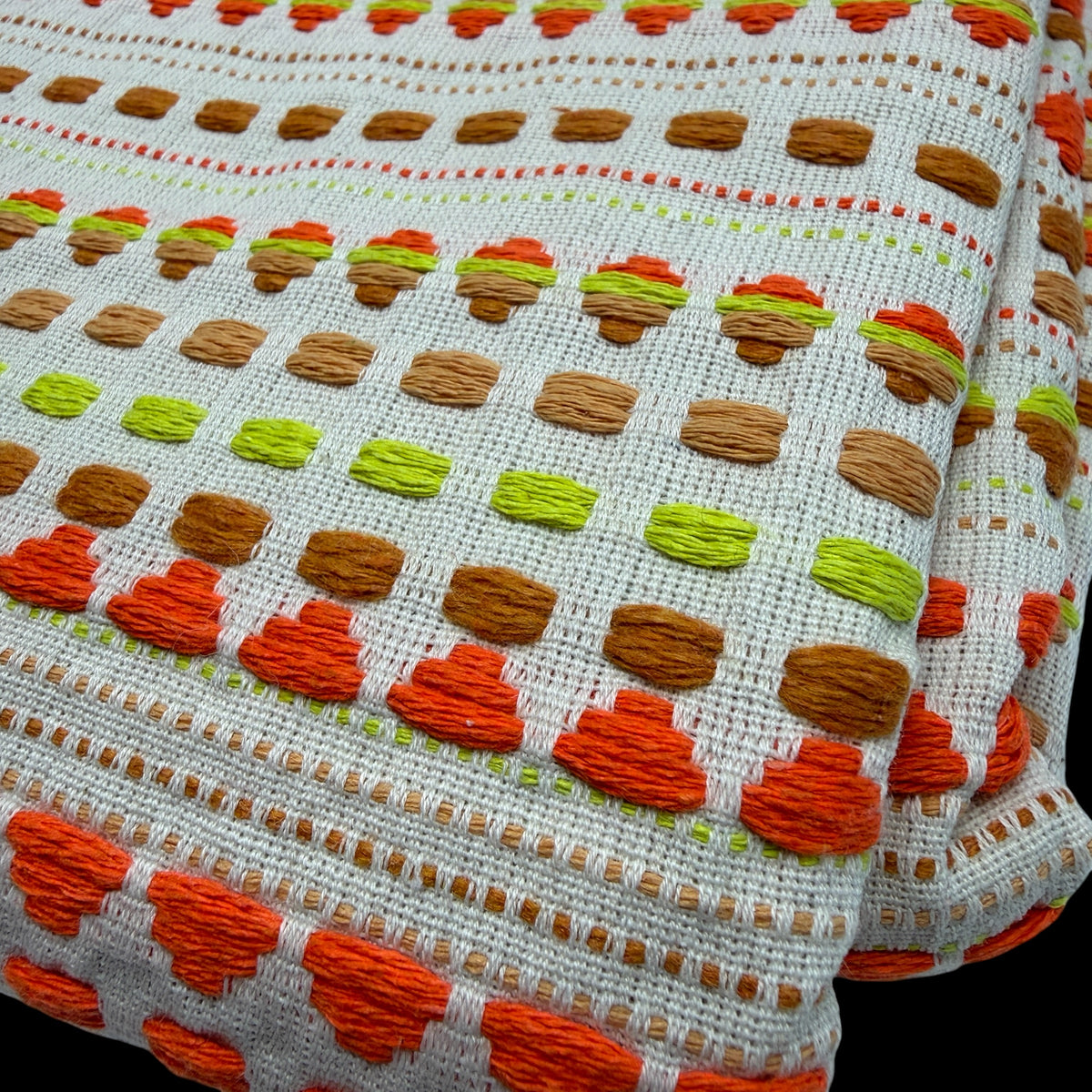 Cotton Woven Mosaic Collection - Natural/Oranges/Citron/Light Terracottas - 370 GSM