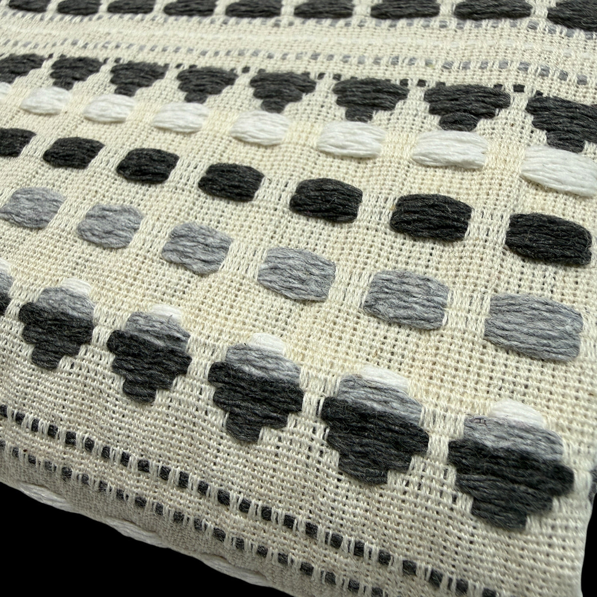 Cotton Woven Mosaic Collection - Natural/Greys/White - 370 GSM