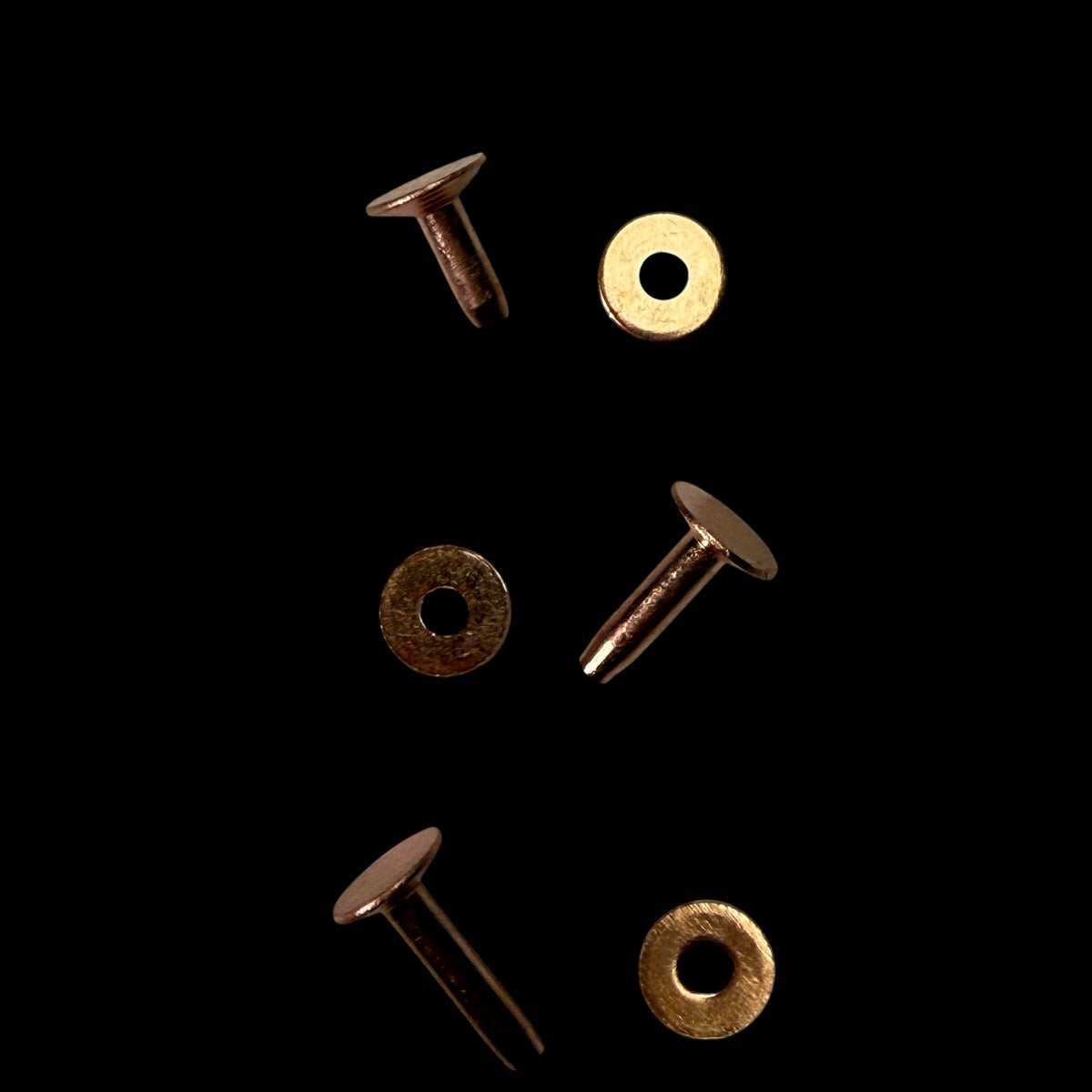 Solid Rivets & Burs - Pure Copper - 9mm,12mm,14mm - 10 pack