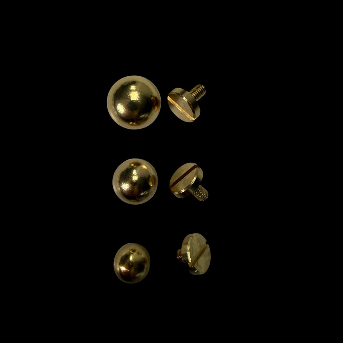 Solid Brass Screw-in Bag Feet - Dome - 8-12mm - 4 pack