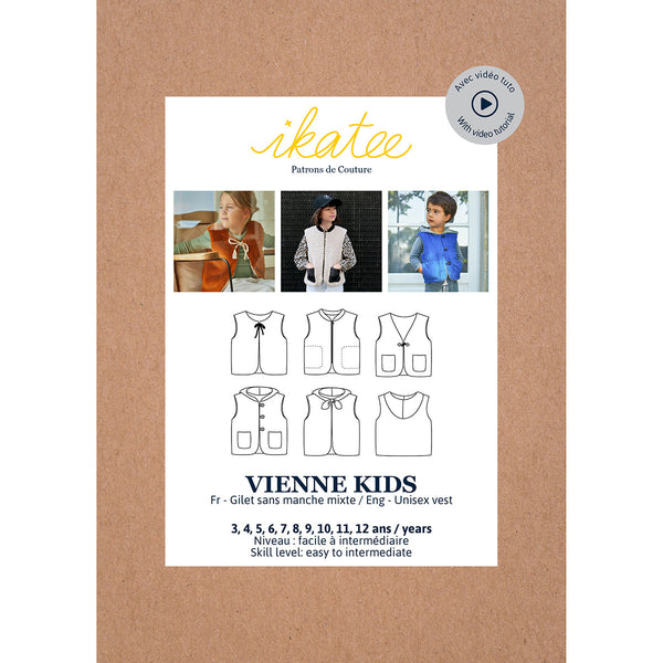 Vienne Vest Sewing Pattern - Kids 3/12Y - Ikatee