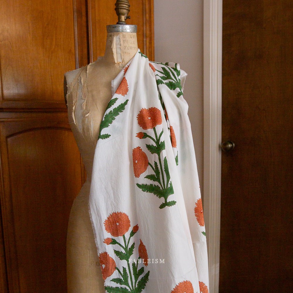 Boho Floral - Sienna - Indian Block Prints Cottage - Fableism Supply Co. - Simplifi Fabric