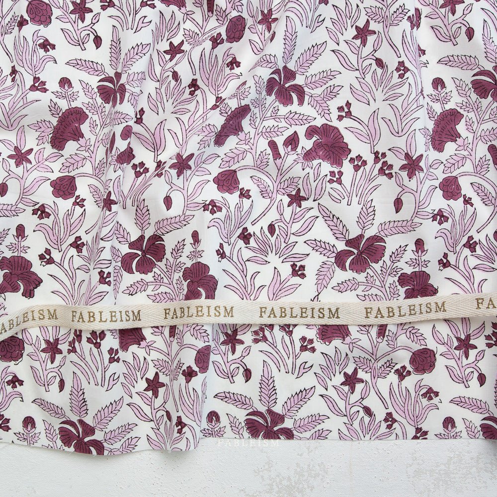 Cozy Floral - Purple - Indian Block Prints Cottage - Fableism Supply Co. - Simplifi Fabric