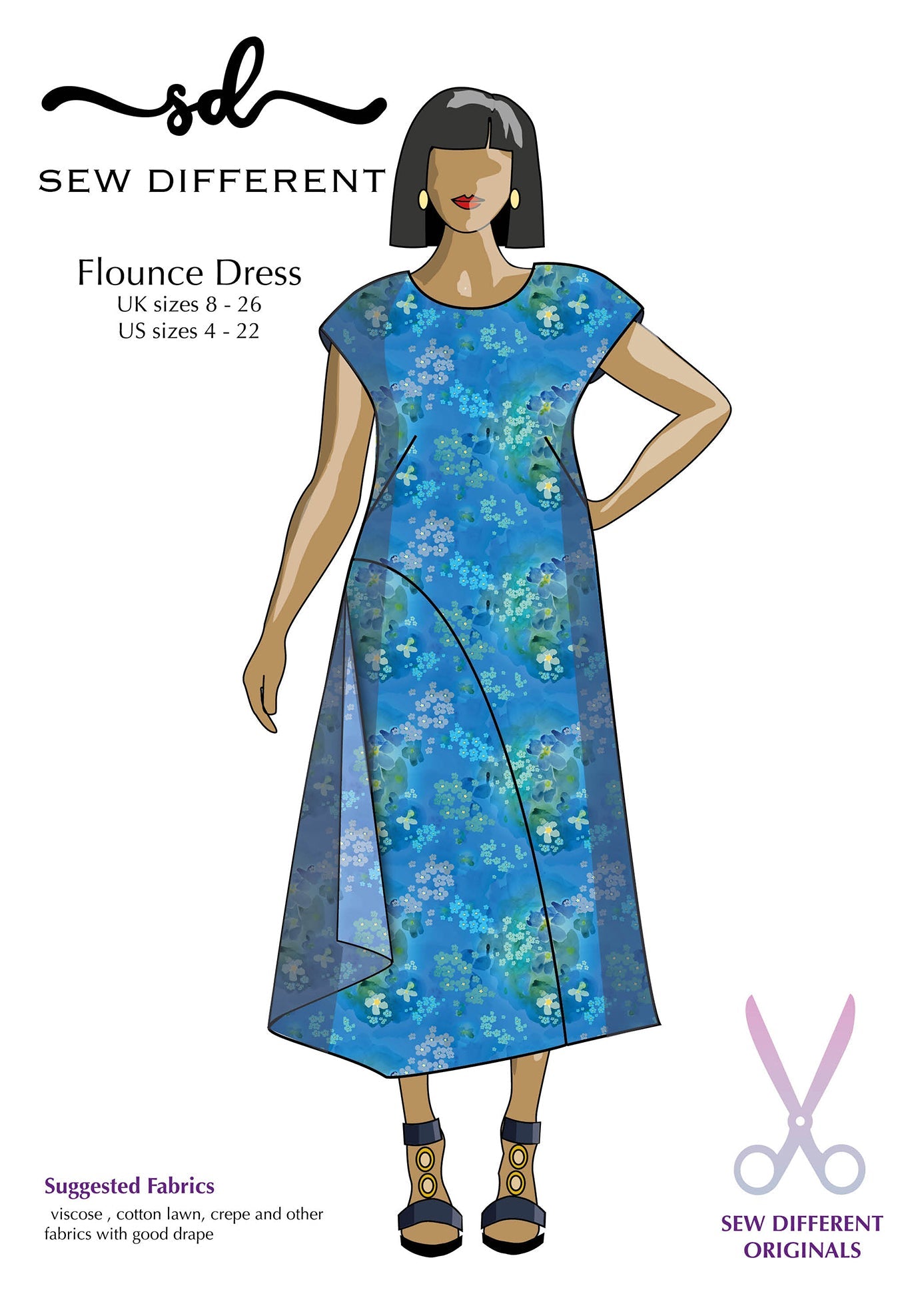 zara cotton dress Flounce Dress - Paper Sewing Pattern
