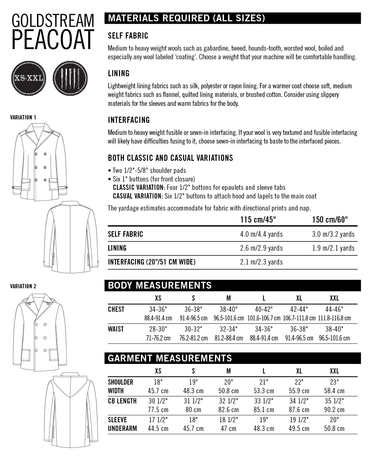 Goldstream Peacoat Mens PDF Sewing Pattern - Thread Theory - Simplifi Fabric