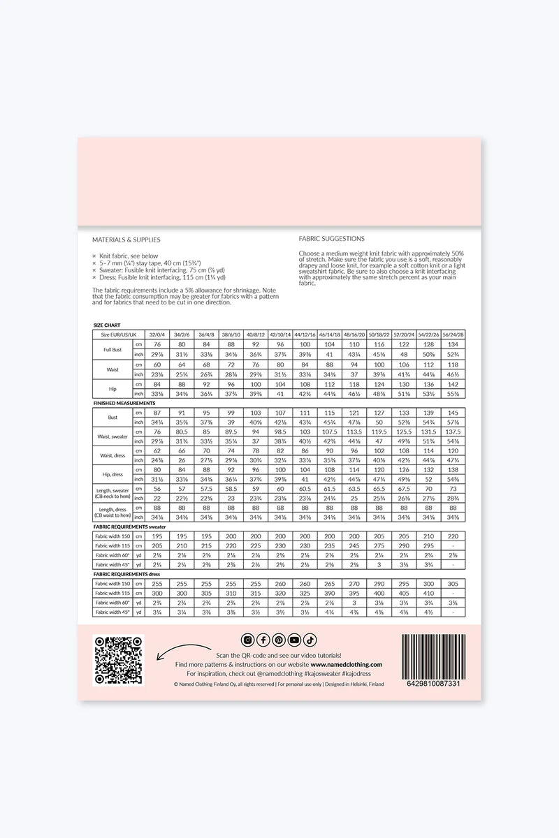 Kajo Batwing Wrap Sweater & Dress - Named Clothing - Sewing Pattern - Simplifi Fabric