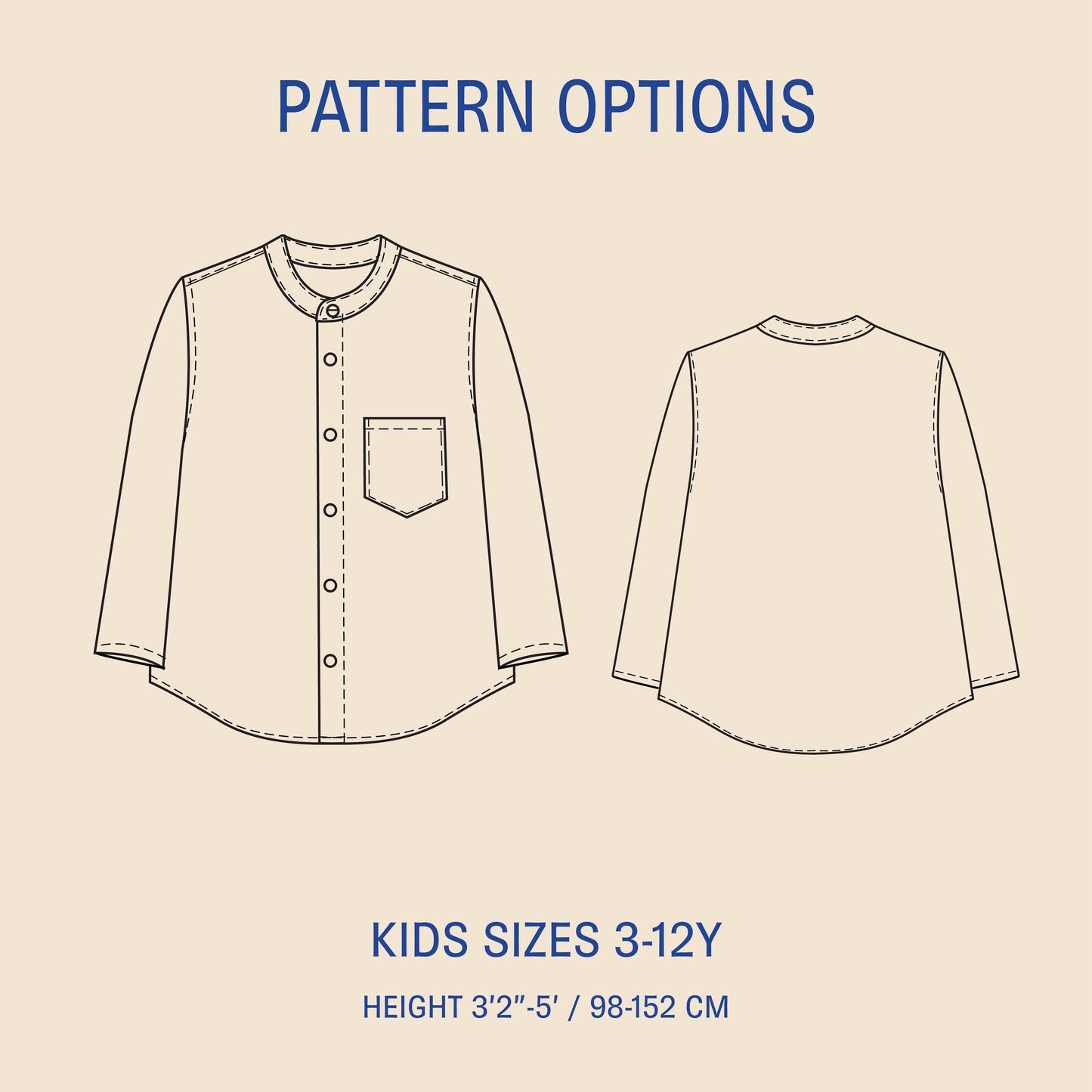 Mini Jensen Shirt Kids' Paper Pattern - Wardrobe by Me