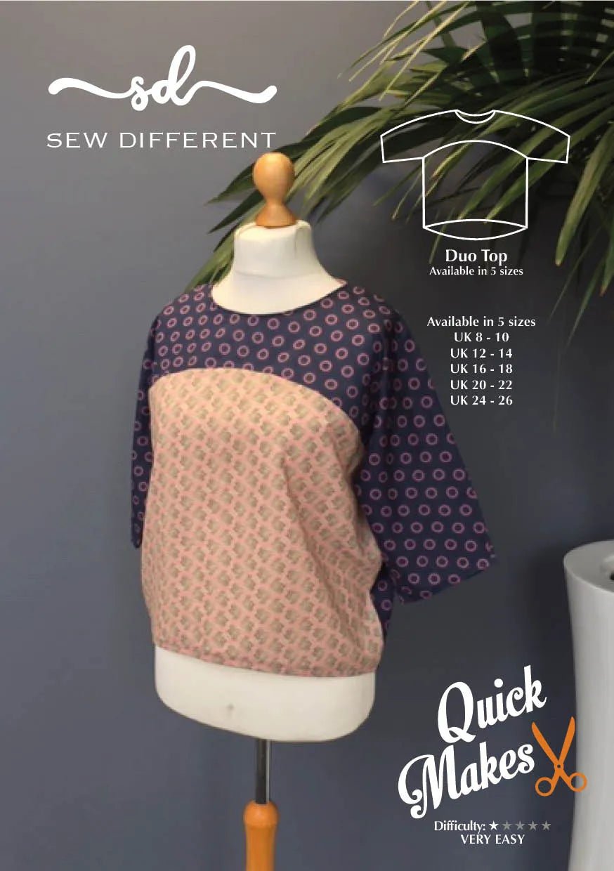Quick Makes Duo Top - Paper Sewing Pattern - Sew Different - Simplifi Fabric