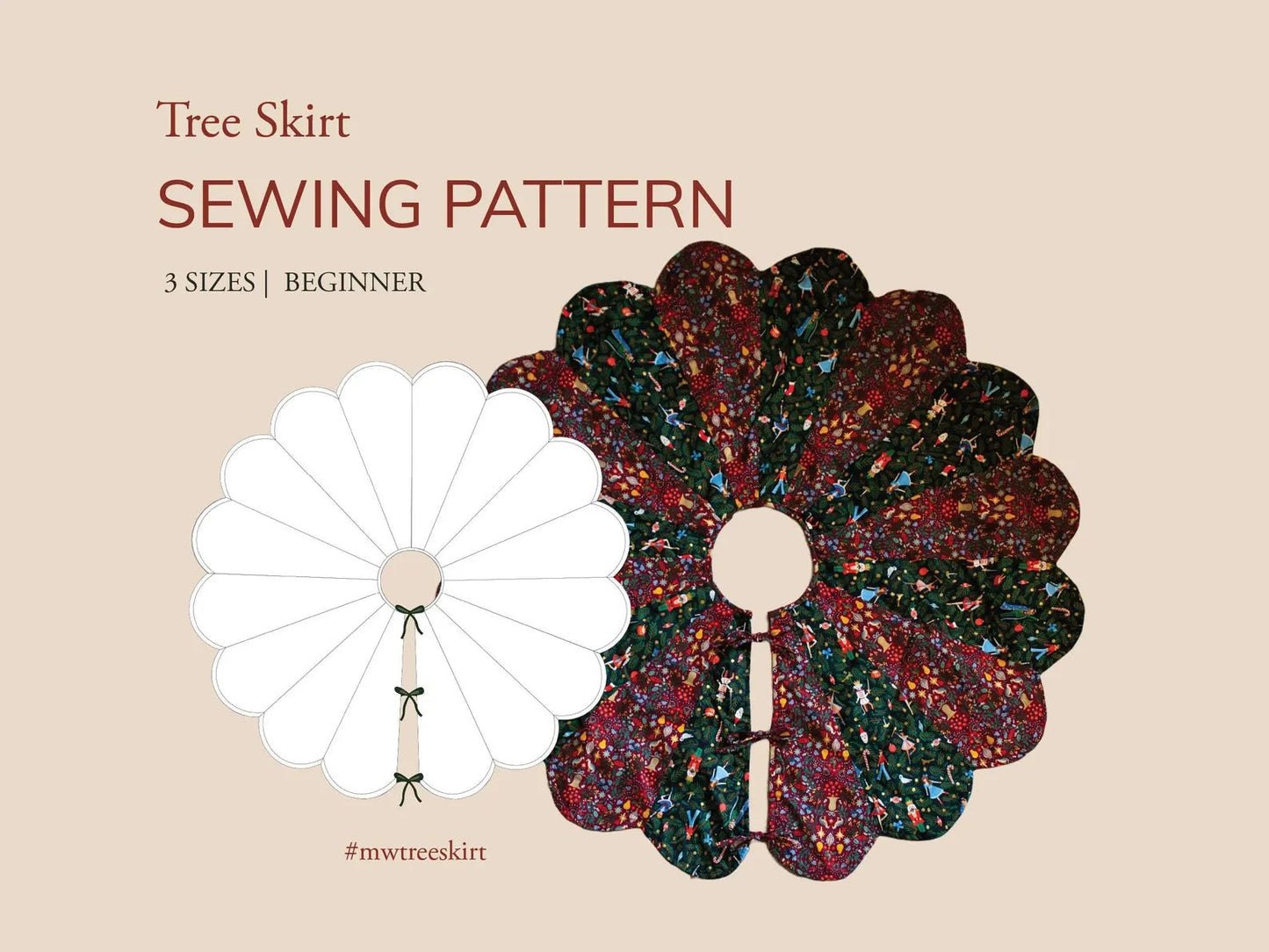 Scalloped Tree Skirt PDF Sewing Pattern - Madswick - Simplifi Fabric