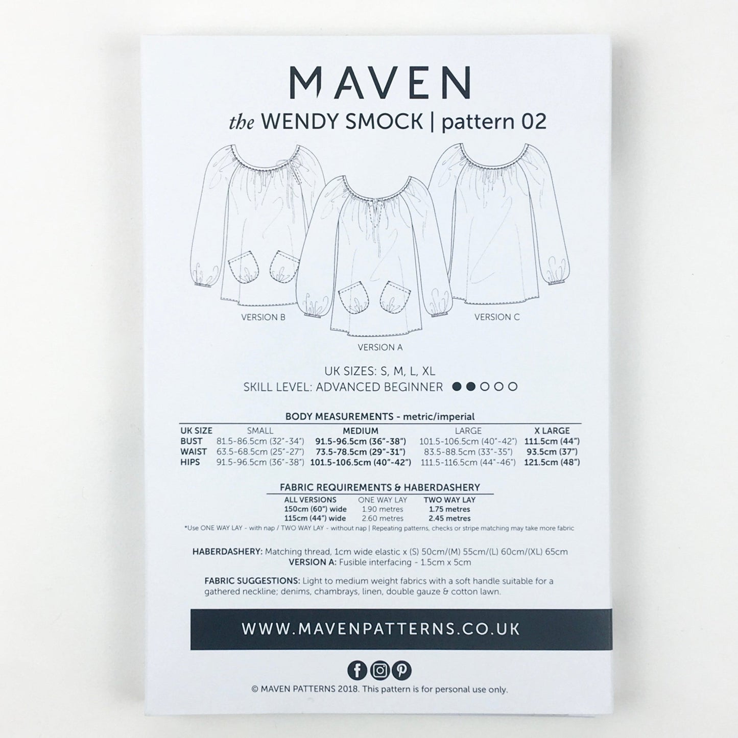 The Wendy Smock Paper Sewing Pattern - Maven Sewing Patterns - Simplifi Fabric