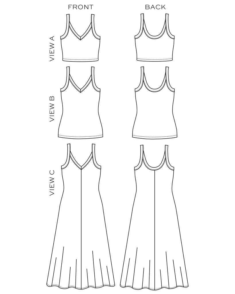 Zoey Tank & Dress Sewing Pattern - True Bias