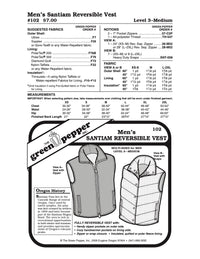 Men’s Santiam Reversible Vest Pattern - 102 - The Green Pepper Patterns
