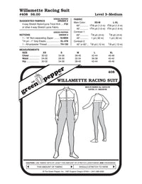 Adult’s Willamette Racing Suit Pattern - 408 - The Green Pepper Patterns