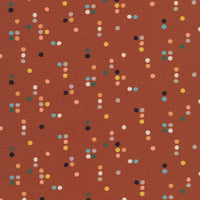Gridpoints - Rust - Wild Things - Betsy Siber - Cloud 9 Fabrics - Poplin
