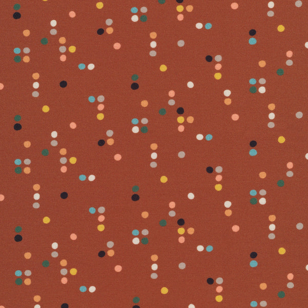 Gridpoints - Rust - Wild Things - Betsy Siber - Cloud 9 Fabrics - Poplin