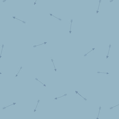 Aim High - Blue - Backwoods and Boots - Softly Studio - Cloud 9 Fabrics - Poplin