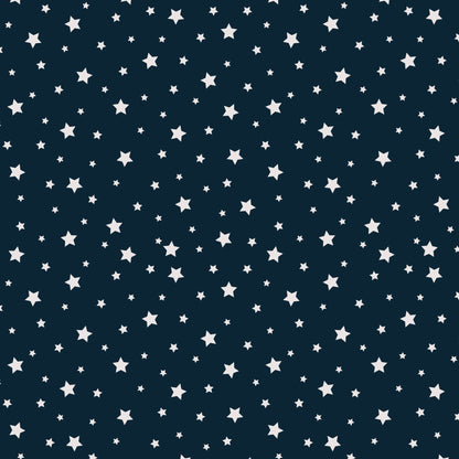 Under The Same Stars - Navy - Backwoods and Boots - Softly Studio - Cloud 9 Fabrics - Poplin