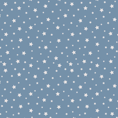 Under The Same Stars - Blue - Backwoods and Boots - Softly Studio - Cloud 9 Fabrics - Poplin