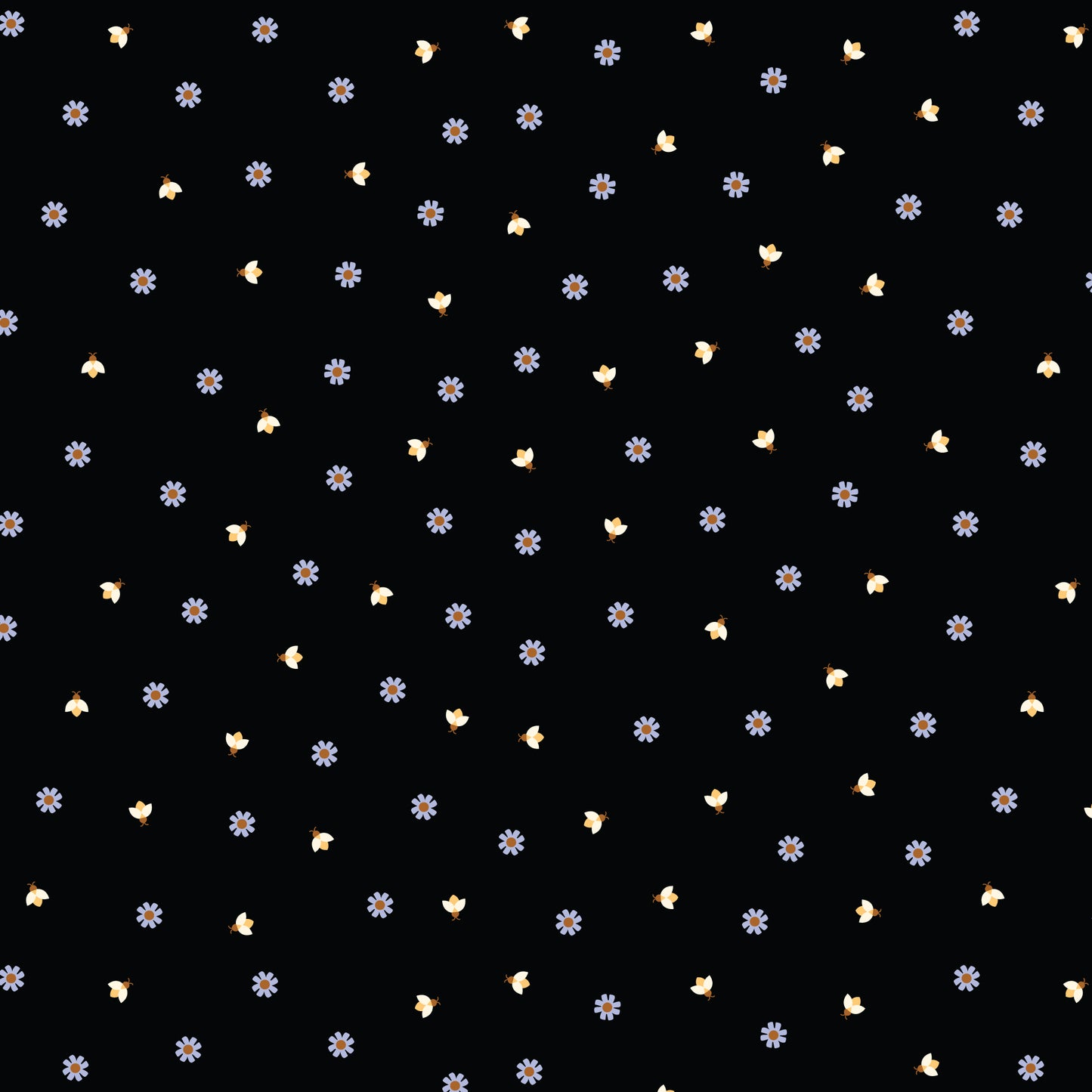 Firefly Twilight - Black - Firefly Moon - Leah Duncan - Cloud 9 Fabrics - Poplin