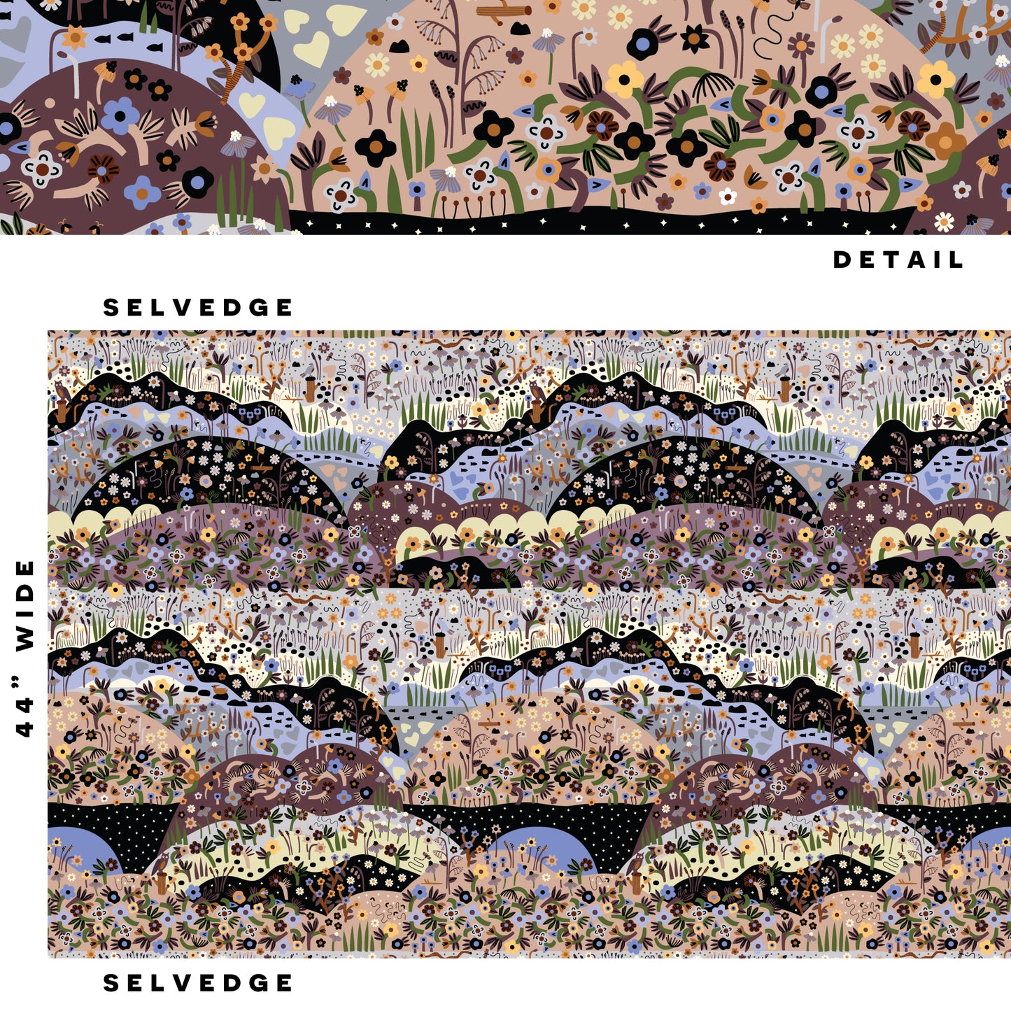 Eventide - Landscape - Firefly Moon - Leah Duncan - Cloud 9 Fabrics - Poplin