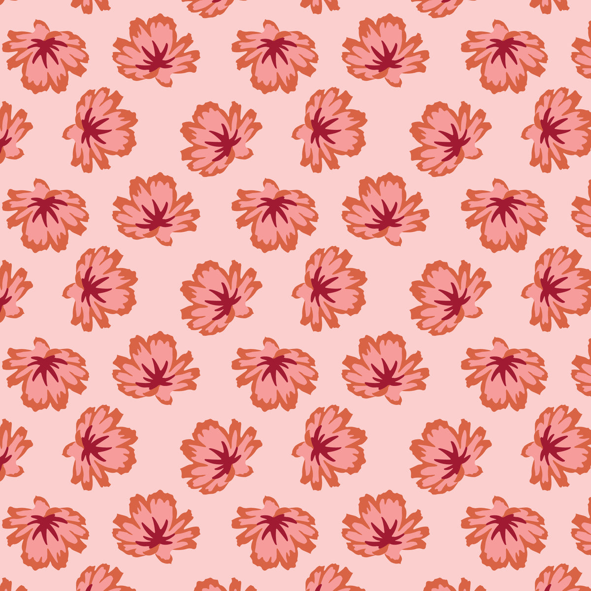 Chicory Charmers - Pink - Paint-By-Number Garden Party - Elle Crée - Cloud 9 Fabrics - Poplin