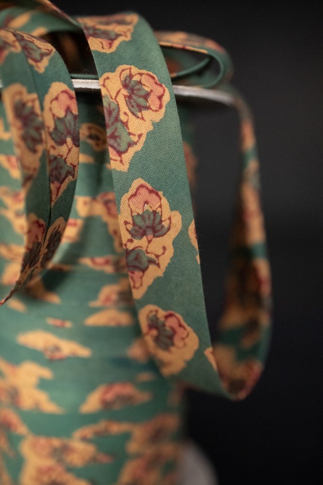 2cm Jardin Azure Indian Blockprint Cotton Bias Binding - Merchant & Mills (Sold Per Meter) - Simplifi Fabric