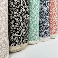 Printed Lawn Shrink Finish - Miracle Wave - Oeko-Tex®  - Japanese Import - Dainty Flower - Green/Off-White