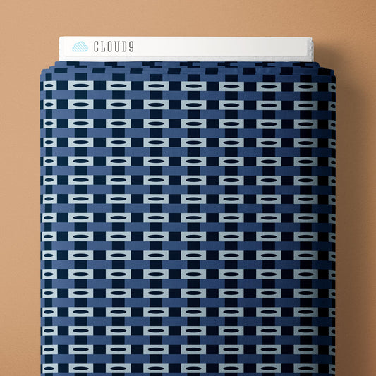 Cabin Check - Blue - Backwoods and Boots - Softly Studio - Cloud 9 Fabrics - Poplin