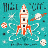 Atomic Space - Blast Off - Hang Tight Studio - Cloud 9 Fabrics - Poplin