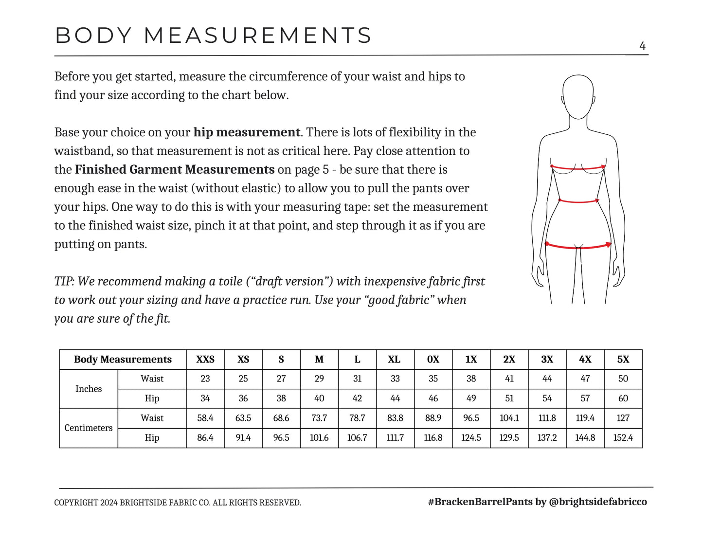 Bracken Barrel Pants Sewing PDF Pattern - Brightside Fabric Co.
