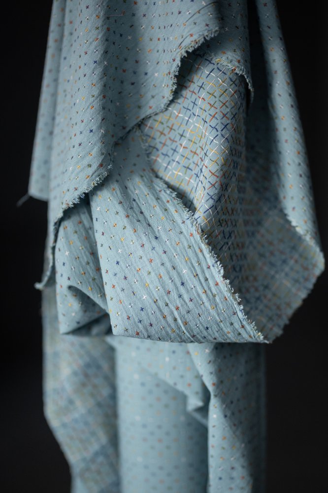 Blue Bobbette Cross Indian Cotton - Merchant & Mills