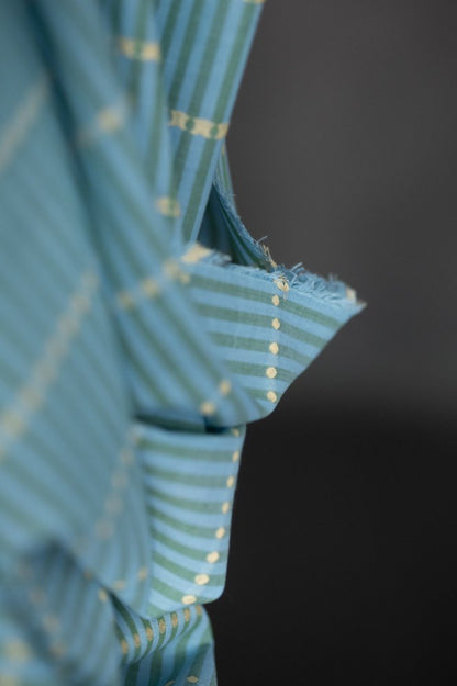 Blue/Green Lumiere Indian Striped Cotton - Merchant & Mills