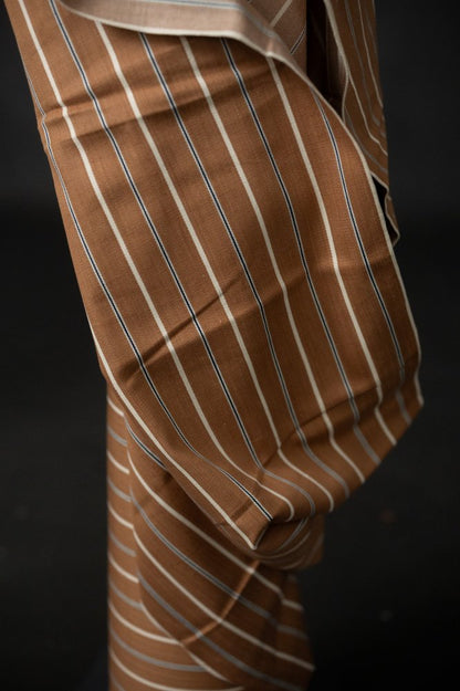 Nutmeg Stripe 8oz Handloom Indian Cotton Denim - Merchant & Mills
