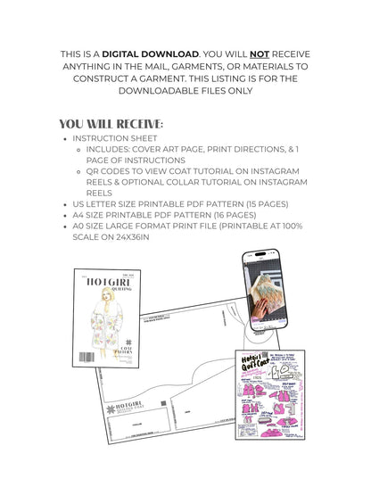 Coat - PDF Pattern - Hot Girl Quilting