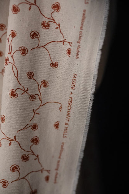 Rhubarb Organic Cotton Traditional Ticking - Studio Faeger x Merchant & Mills