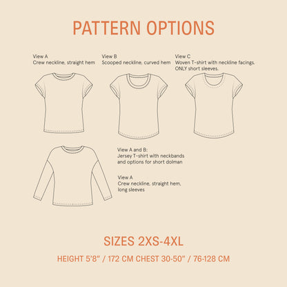 Easy T-Shirt  Paper Pattern - Wardrobe by Me