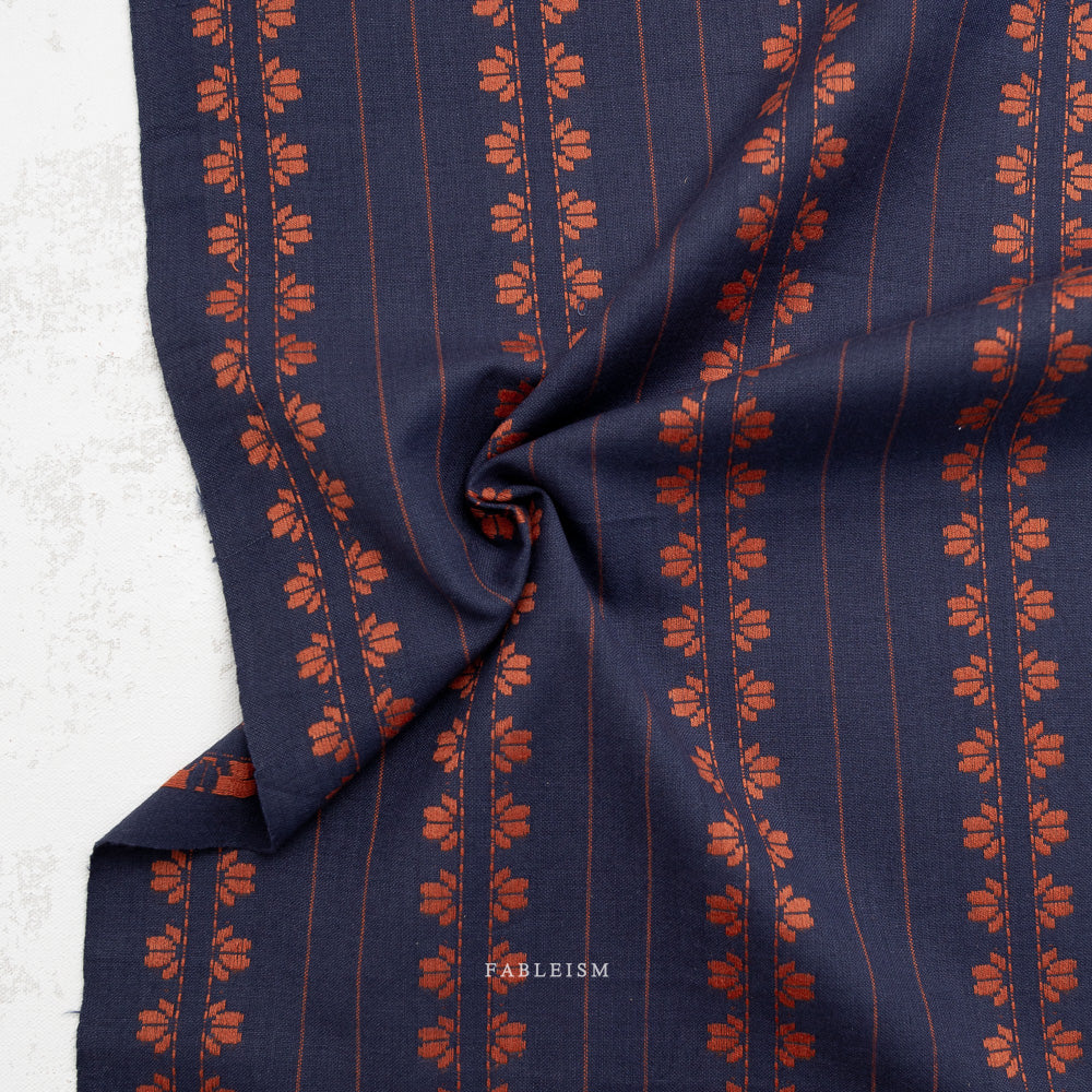 Deco Stripe - Navy/Spice - Fine & Dandy - Fableism Supply Co.