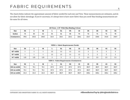 Bloom Button Top and Dress Sewing PDF Pattern - Brightside Fabric Co.