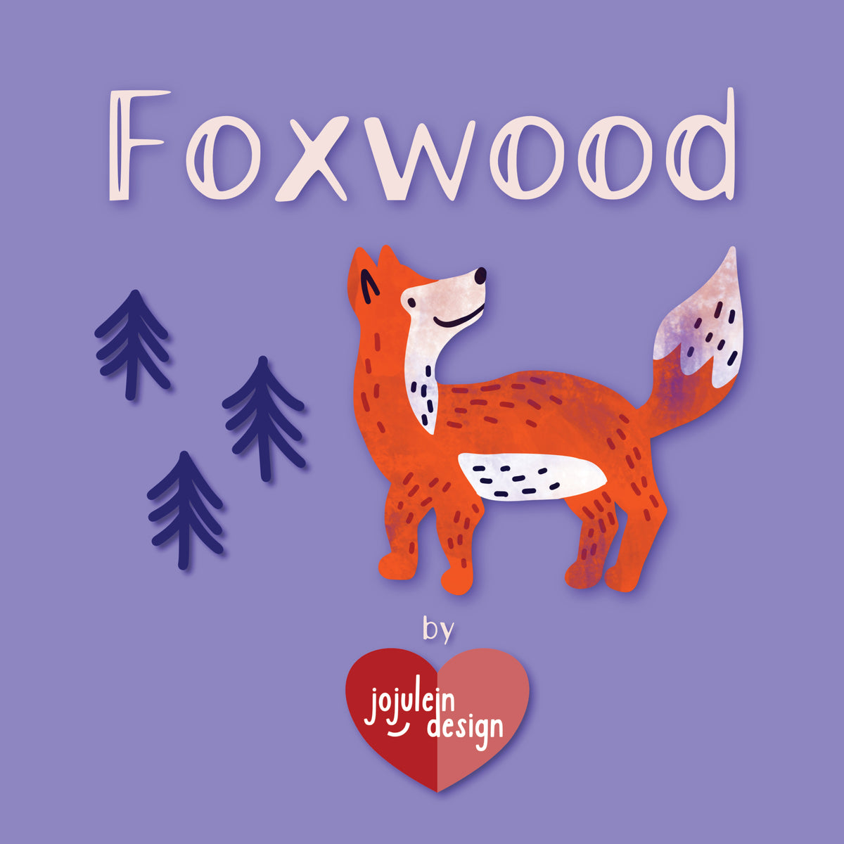 Little Fox - Red - Jojulein Design - Foxwood - Cloud 9 Fabrics - Organic Cotton Poplin