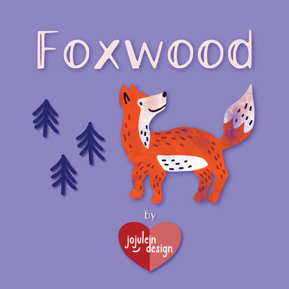 Little Fox - Red - Jojulein Design - Foxwood - Cloud 9 Fabrics - Organic Cotton Poplin