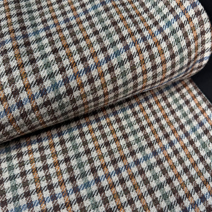 Hunt Club Check Linen + Silk "Luxury Brand Deadstock" Suiting - Made in Italy