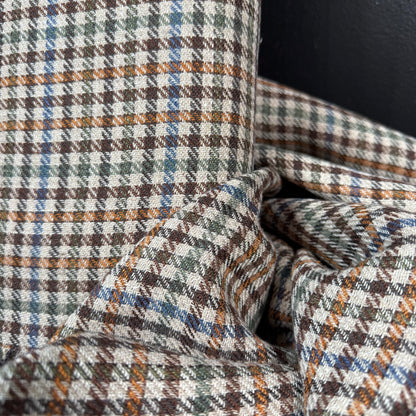 Hunt Club Check Linen + Silk "Luxury Brand Deadstock" Suiting - Made in Italy