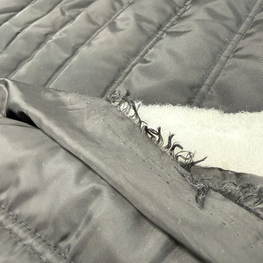 Insulated Quilted Fabric - Black (Double Sided) - Lines Pattern (Deadstock)