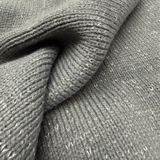Heavy Knit Ribbing - Grey/White (Deadstock)